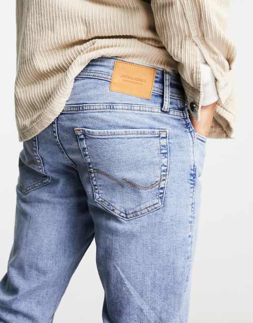 Jack & Jones Intelligence - Glenn - Slim-fit superstretch jeans met scheuren in lichte wassing blauw , 2 van 4