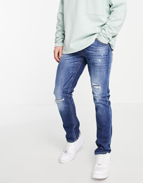 Men S Ripped Jeans Skinny Ripped Distressed Jeans Asos