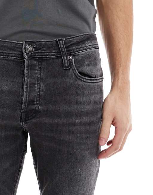 Jack & Jones Intelligence Glenn slim tapered fit jeans in black wash , 4 of 5