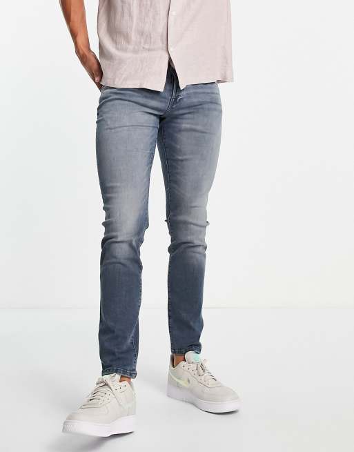 Jack & Intelligence Glenn super slim fit jeans in midwash blue | ASOS