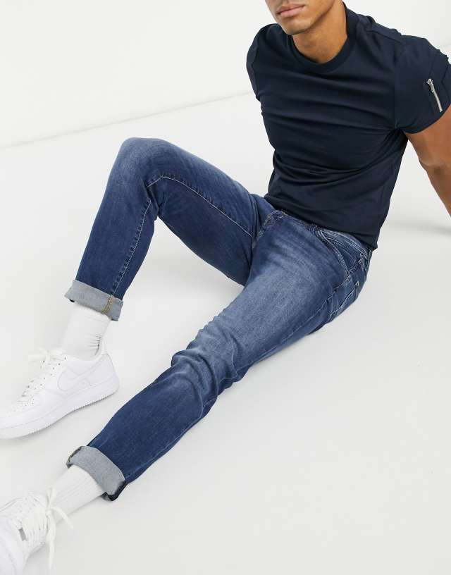 Jack & Jones Intelligence Glenn super-stretch slim tapered jean in blue