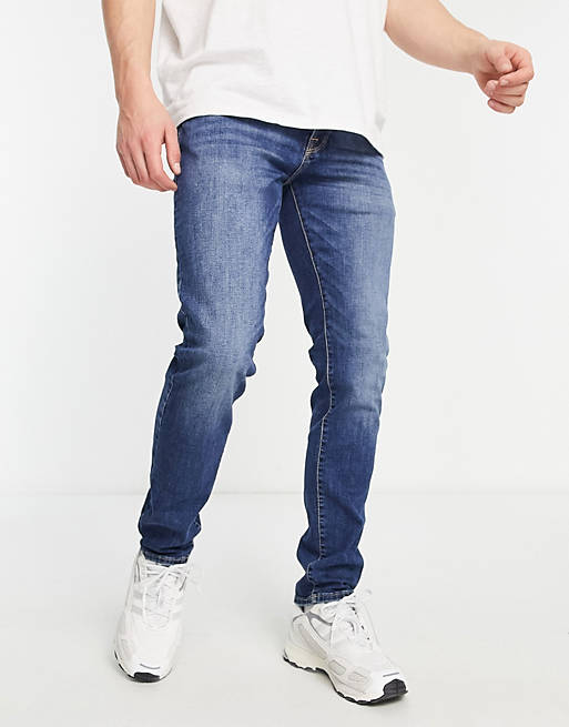 Jack & Jones Intelligence - Glenn - Superstretch jeans met smaltoelopende pijpen in blauw