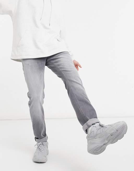 Jack & Jones Intelligence – Glenn – Szare dopasowane jeansy