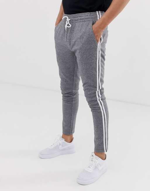 Jack Jones Intelligence Graue Hose Mit Vichy Karos Und Seitenstreifen Asos