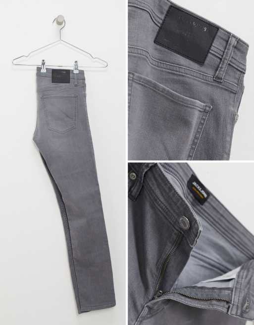 Jack Jones Intelligence Hellgraue Jeans Aus Superstretch Material In Enger Passform Asos