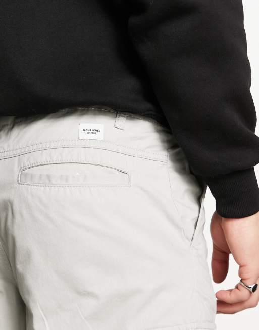 Jack & Jones Intelligence – Jasnoszare spodnie bojówki o luźnym kroju , 2 z 4