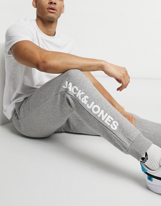 Jack & Jones Intelligence jogger with logo in grey