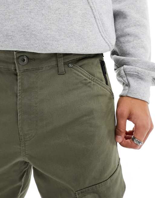 Jack & Jones Intelligence – Kakifärgade avsmalnande cargobyxor   , 3 av 5