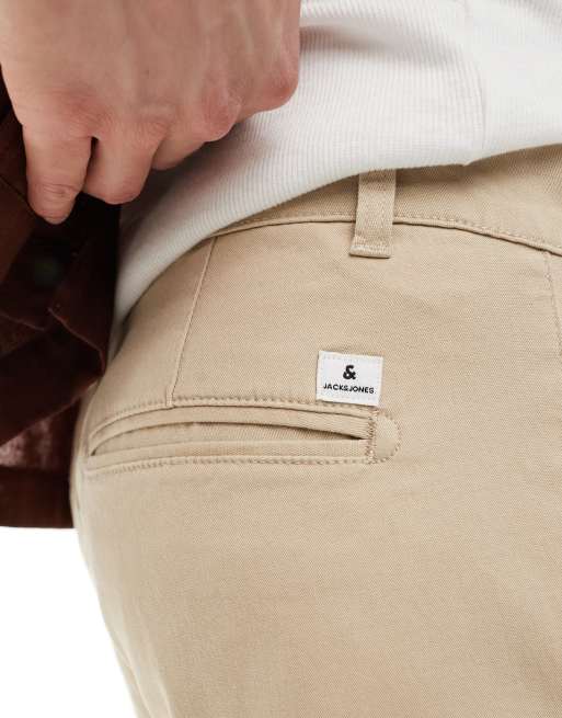 Jack & Jones intelligence kane loose fit chino in beige