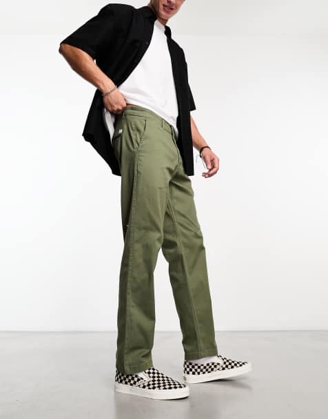 Jack & Jones Intelligence kane loose fit chino trousers in olive - view 1