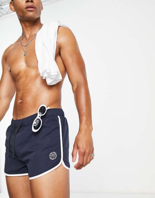 Jack & Jones Intelligence – Läufer-Badeshorts in Marineblau