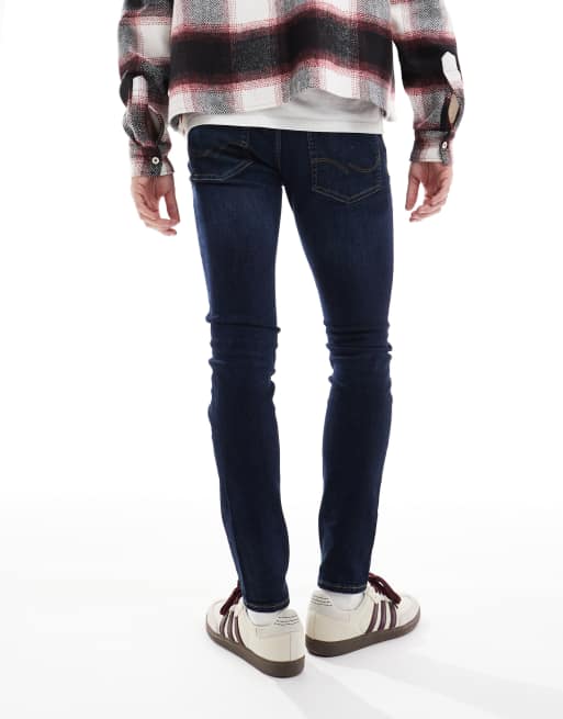 Jack & Jones Intelligence Liam – Ciemnoniebieskie jeansy o obcisłym kroju z efektem sprania , 4 z 5