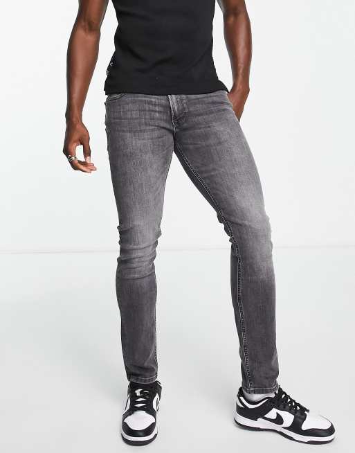 Jack & Jones Intelligence – Liam – Grå jeans med smal passform