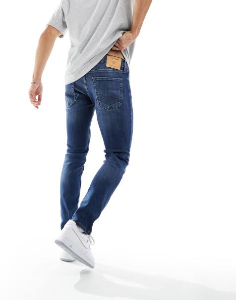 Jack & Jones Intelligence – Liam – Niebieskie obcisłe jeansy ze stretchem - view 1