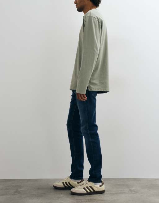 Jack & Jones Intelligence – Liam – Niebieskie obcisłe jeansy ze stretchem , 3 z 5