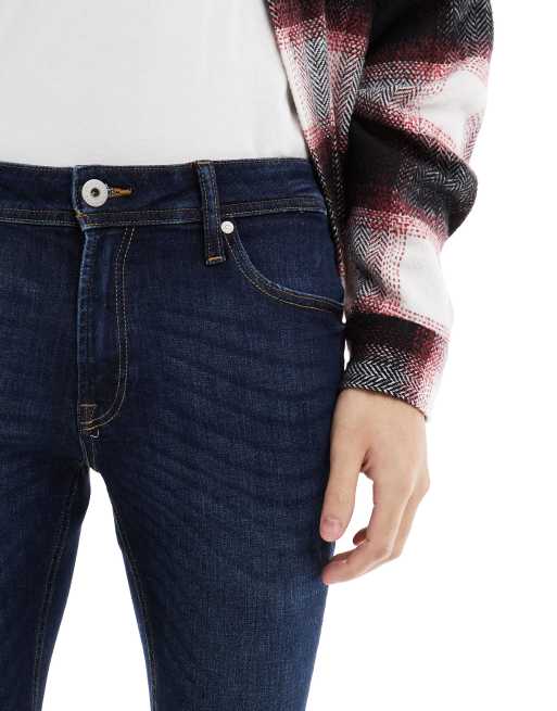 Jack & Jones Intelligence Liam skinny fit jeans in mid blue wash 