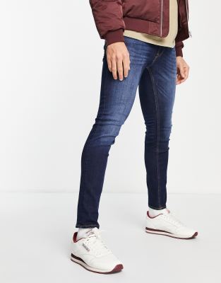 Jack & Jones Intelligence Liam skinny fit jeans in mid blue wash - ASOS Price Checker