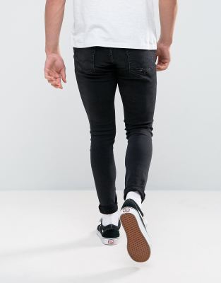 asos black ripped jeans mens