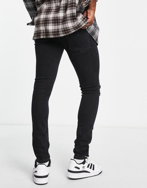 Jack & Jones Intelligence – Liam – Svarta, urtvättade skinny jeans med slitna detaljer, 2 av 4