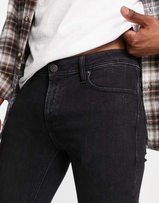 Jack & Jones Intelligence – Liam – Svarta, urtvättade skinny jeans med slitna detaljer, 3 av 4