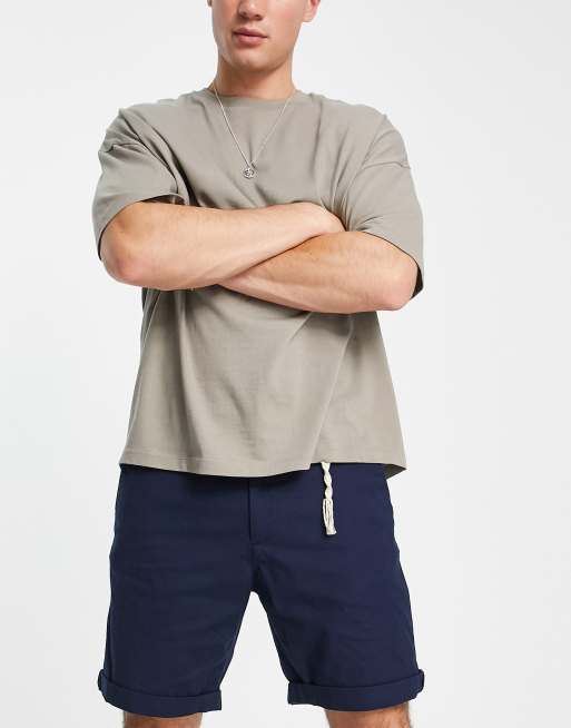 Jack Jones Intelligence linen chino short in navy