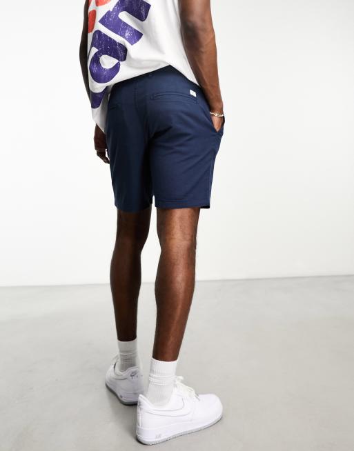 Jack & Jones Intelligence linen mix shorts in navy , 2 of 4
