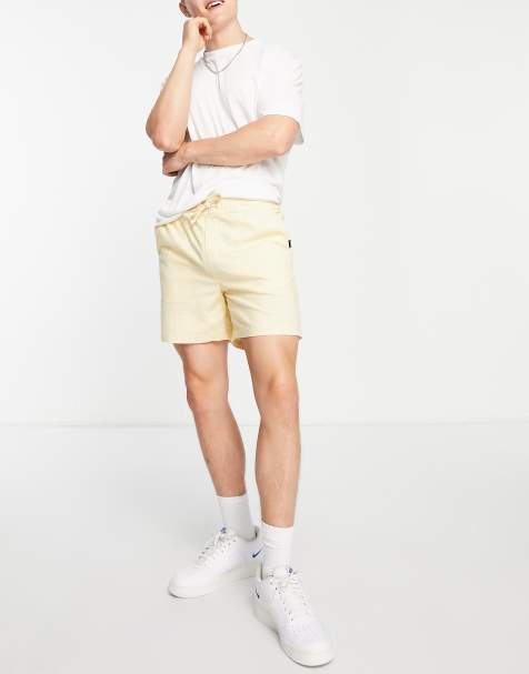 Jack & Jones Intelligence - Linnenmix short met elastische taille in pastelgeel - view 1