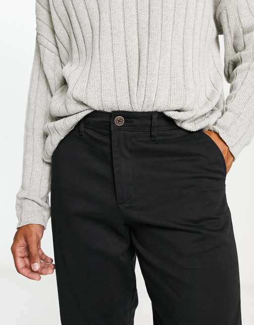 Jack & Jones Intelligence loose fit chinos in black  , 2 of 4