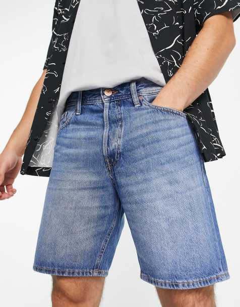 Jack & Jones Intelligence loose fit denim shorts in light blue - view 1