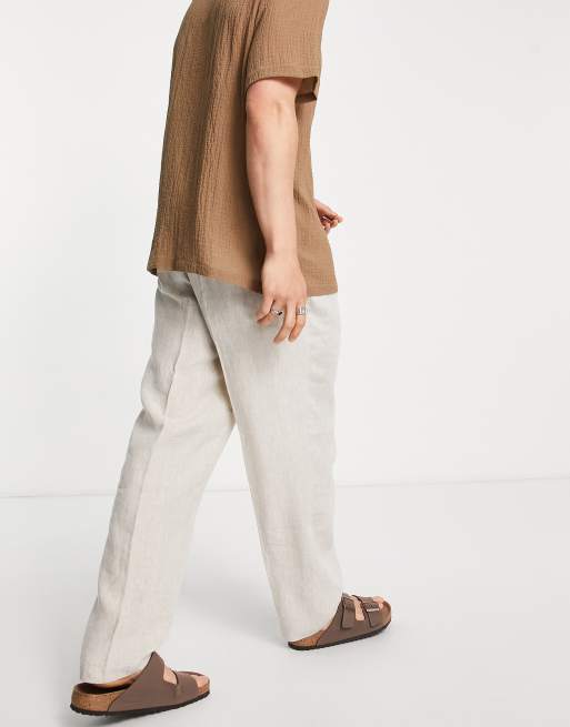 Pantalon large homme lin new arrivals