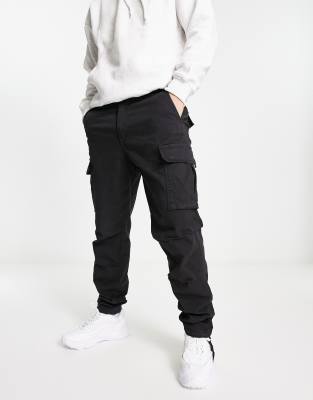 Jack & Jones Intelligence Benny Loose Fit Cargo Pants In Black In Black