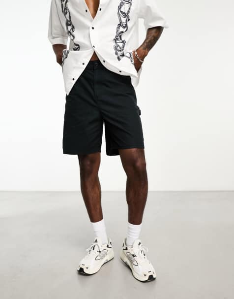 Jack & Jones Intelligence loose fit worker carpenter short in black - view 1
