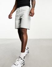 ASOS DESIGN slim shorts in mid length in ecru