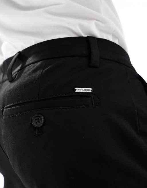 Jack & Jones Intelligence Marco slim fit smart pants in black
