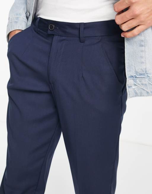 Jack & Jones Intelligence – Marinblå vida byxor, 2 av 4