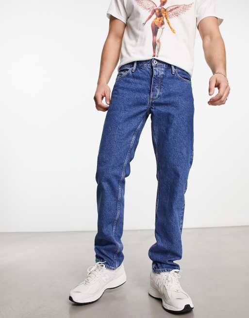 Jack & Jones Intelligence – Mike – Avsmalnande jeans i mellanljus tvätt