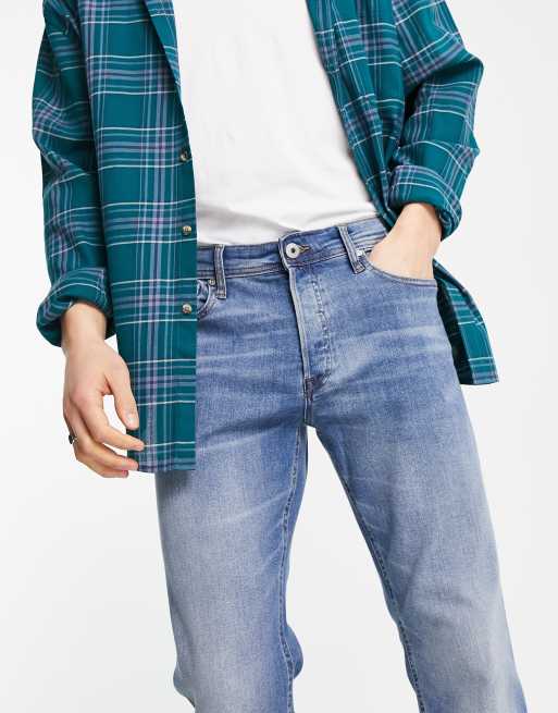 Jack & Jones Intelligence Mike relaxed fit jeans in light blue, 3 of 4