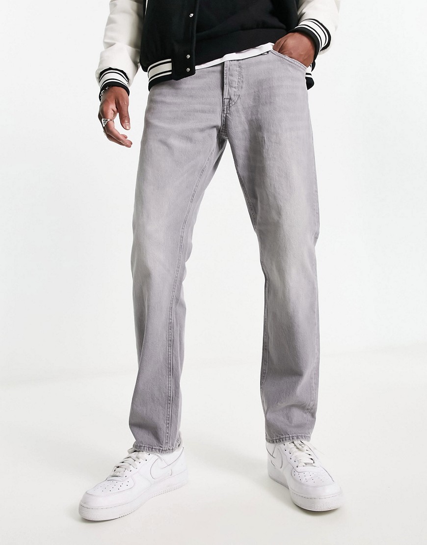 Jack & Jones Intelligence mike straight fit jeans in washed gray