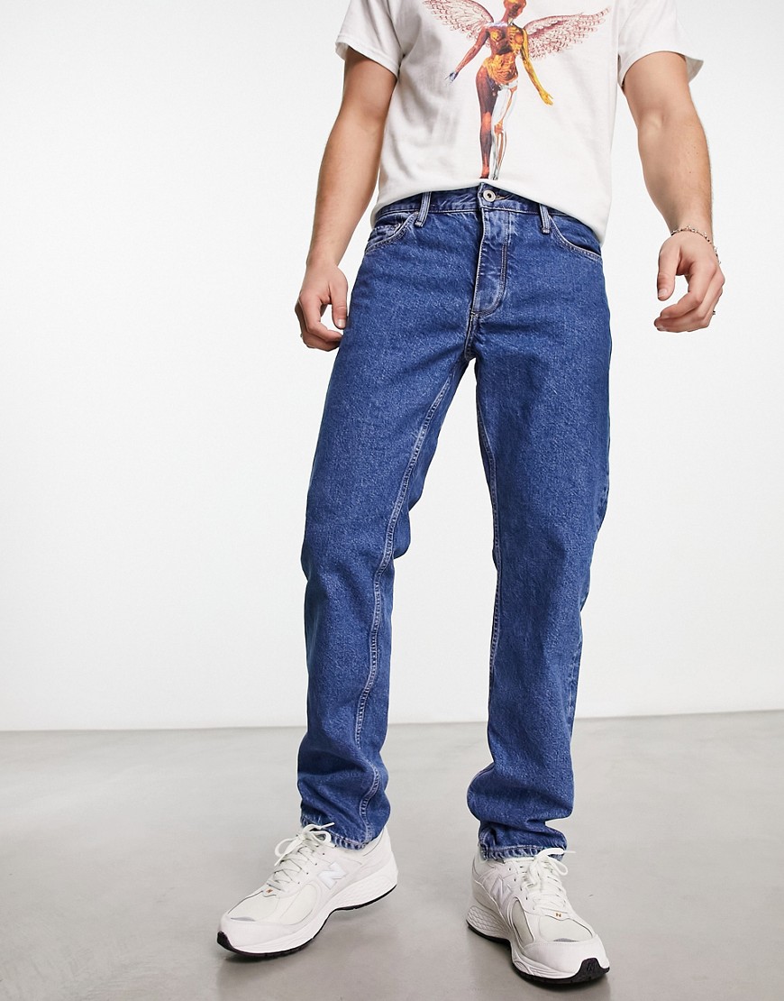 Jack & Jones Intelligence Mike tapered jeans in mid wash-Blue