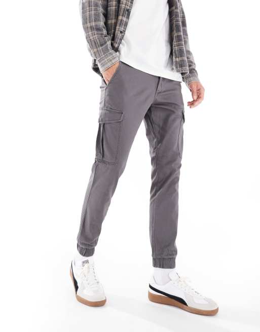 Jack & Jones Intelligence – Mörkgrå, smala cargobyxor , 2 av 5