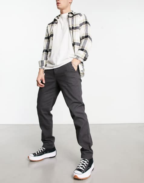Jack & Jones Intelligence – Ollie – Chinohose in Dunkelgrau mit normalem Schnitt - view 1