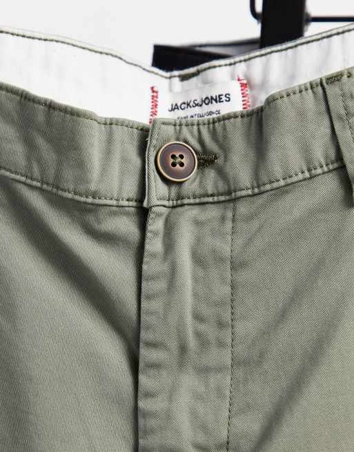 Jack & Jones Intelligence - Pakke med 2 par tapered slim-chinos i sort og støvet olivengrøn, 3 af 4