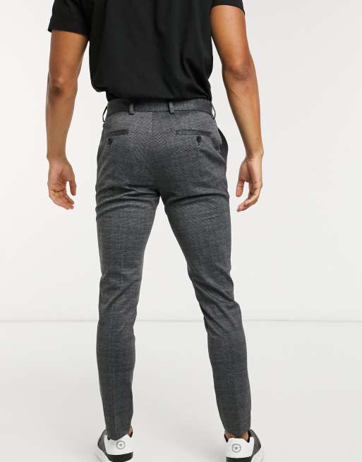 Jack & Jones Intelligence - Pantalon à carreaux en jersey coupe slim - Gris foncé, 2 de 4