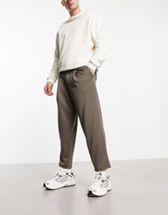 Selected Homme - Pantalon ample en sergé épais - Beige