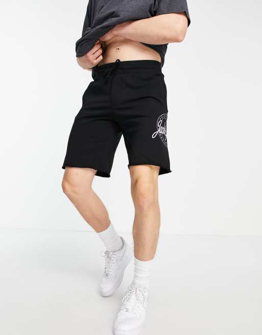 Jack & Jones Intelligence - Pantaloncini della tuta con logo grande, colore nero