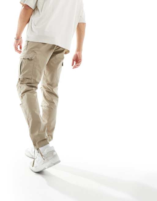 Jack & Jones Intelligence - Pantaloni cargo ampi beige slavato, 3 di 5