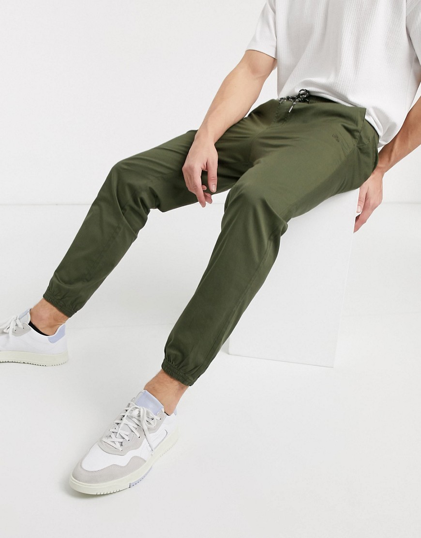 Jack & Jones Intelligence - Pantaloni in cotone organico con fondo elasticizzato kaki-Verde