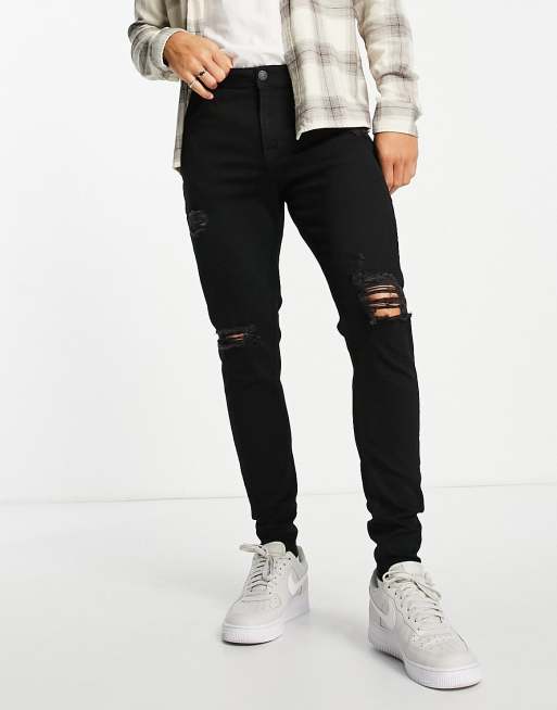 Jack & Jones Intelligence - Pete - Gulerodsjeans i sort vask med flænger