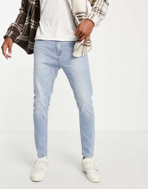 Jack & Jones Intelligence - Pete - Lysvaskede blå jeans i gulerodspasform