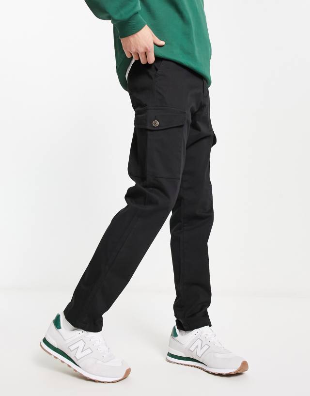 Jack & Jones Intelligence regular fit cargo pants in black